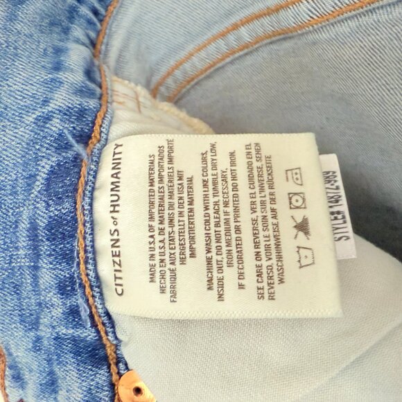 Citizens Of Humanity Rocket Crop High Rise Skinny with Embroidery Stripe Size 24 - Picture 12 of 14